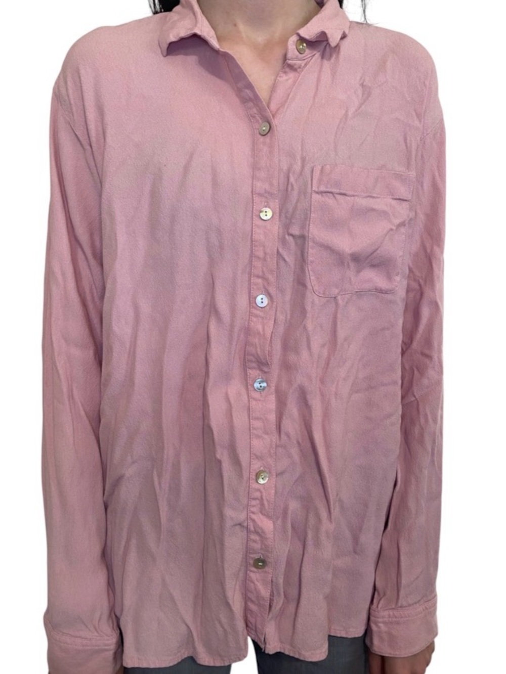 J. Jill Relaxed Button-Down Shirt in Soft Pink size small work office